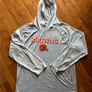 Mens Fanatics Cleveland Browns Hoodie Lightweight Pullover L NFL Pro Line Gray